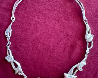 **New Item** Lot#131 $100 J. Boetsch silverplate necklace 20.5"