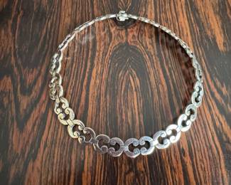 Lot#104 Now 225 - Was $300 Salvador Juller Garcia Taxco silver necklace 16.5" long weight: 106 grams