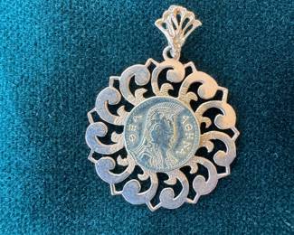 Lot#59 Greek gold coin in 14k mounting