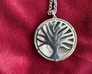 Lot#106 Now 95 - Was $125 sterling & diamond "Tree of Life" pendant necklace weight: 25 grams