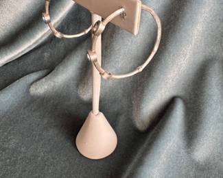 **New Item** Lot#127 $85 Sterling & blue topaz hoop earrings