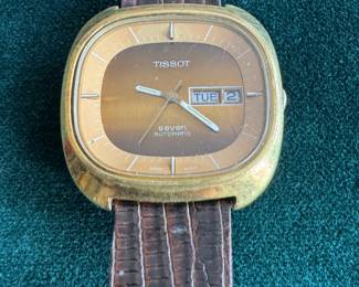Lot#91 Now $110 - Was $150 Vintage Tissot "Seven" watch - runs - scratches on crystal & hairline cracks on face