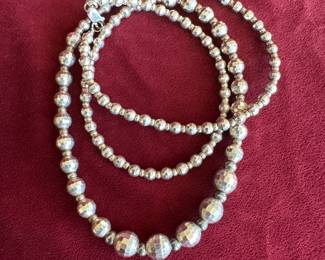 **New Item** Lot#132 $75 Sterling marcasite necklace 28" long weight: 35.4"grams