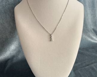 Lot#124 Now $110 - Was $150 14k diamond pendant necklace 15.75” (small knot in chain)