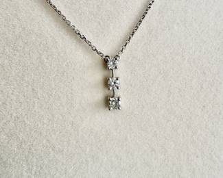 Lot#124 Now $110 - Was $150 14k diamond pendant necklace 15.75” (small knot in chain)