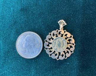 Lot#59 Greek gold coin in 14k mounting