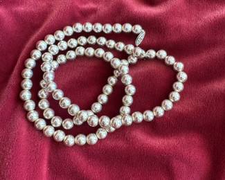 Lot#105 Now $95 - Was $125 sterling bead necklace 27" long weight: 50 grams