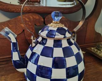 Rare and collectible blue and white with amethyst knob by MacKenzie Childs 