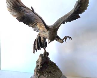 Bronze eagle sculpture by Max Turner