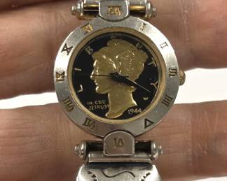 Navajo turquoise & silver watch band