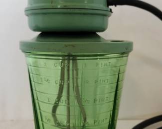 Kitchen items, depression glass, beater jars