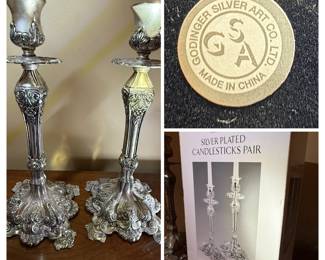 Pair of Silver Plated Candlesticks