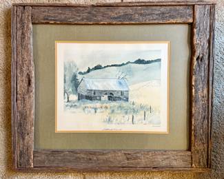 Matted and Framed Art - "Middlecreek Corn-crib" Alice Moore