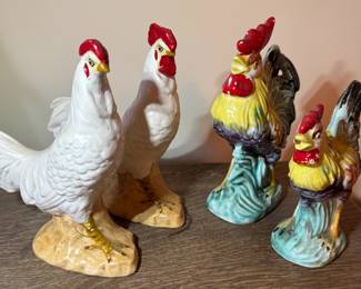Chicken and Rooster Figurines