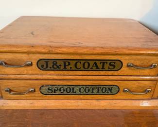 J. & P. Coats Two-Drawer Spool Cabinet