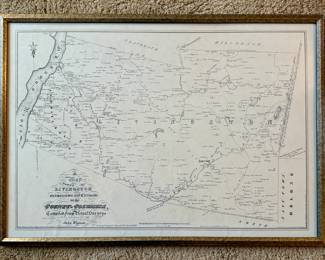 Framed Print of a 1798 Map of the Towns of Livingston, Germantown. and Clermont in Columbia County, New York - John Wigram