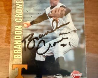 Signed Baseball Card - University of Tennessee - Brandon Crowe - to be authenticated