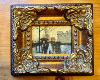 Framed Art - Rainy Paris Street Scene