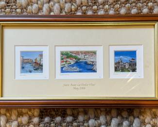 Matted and Framed Art - "State Auto La Dolce Vita!" - Venice, Dubrovnik, Rome