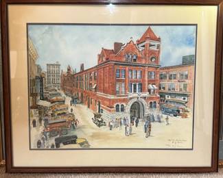 Matted and Framed Art - "The Old Market House" - 452/750 - B. J. Clark