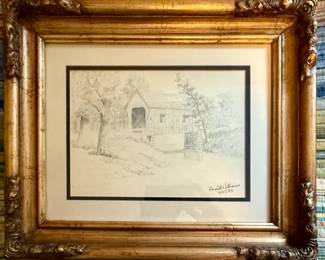 Matted and Framed Art - Rustic Covered Bridge - Ronald Williams