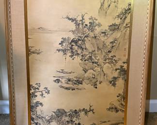 Matted and Framed Art - Asian Ink Landscape