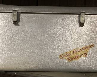 Vintage aluminum fish container. Fill with water, catch fish, place in container, take home and scale fish! As simple as that!