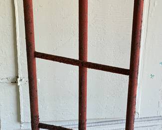 Handcart with solid rubber wheels - needs a wire brush to remove rust and old paint. It’ll clean up nicely!