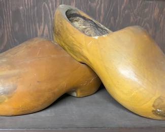 Wooden clogs from The Netherlands. Hand carved.