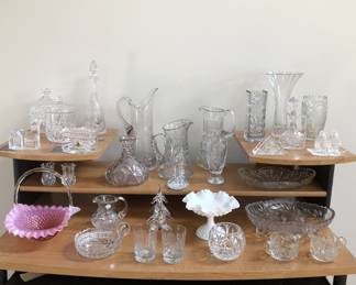 A starter course of available cut glass crystal and other nice collectable glassware.