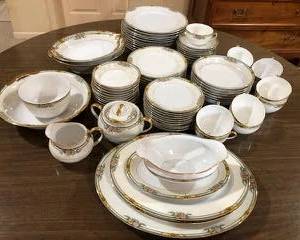 Croydon by Noritake china. 74 pieces - 12 serving sets.