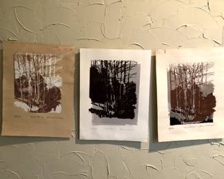 Original numbered lithographs titled "Cass River" in 6 different shades: Russell H. Kent.