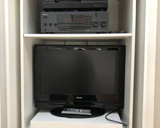 Electronics: Toshiba 25" TV, Kenwood Receiver, Pioneer CD Player, Sony DVD Player.