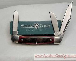 2 Western Cutlery W742 3 Blade Folding Knife.