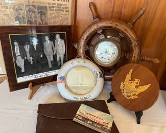 First Oscar's in El Cajon post card...Seth Thomas inside marine/boat steering wheel Photo with Vice-President Humphrey.....