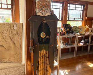 Handmade wooden clock..it works! What a great conversation piece!