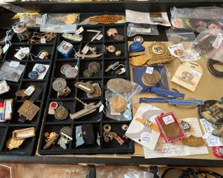 Large collection of pins...many vintage military