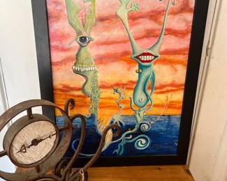 Vintage clock...painting