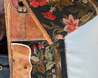 Antique money needle point belt