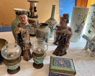 Famille chinese opium lamps