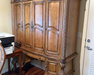 Beautiful Michael Amini Hutch with Desk