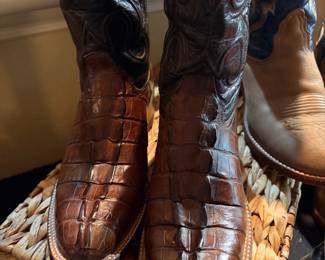 LUCCHESE CROCODILE COWBOY BOOTS