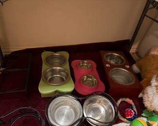Doggie bowls, toys and accessories