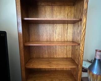 Solid wooden bookshelf with storage