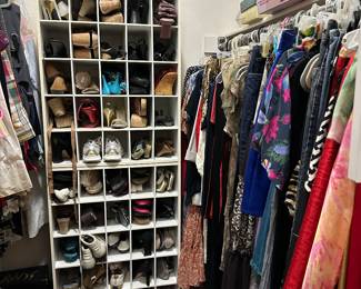 Closets packed with women's clothing Most Small sizes
