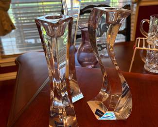 Mikasa serpentine crystal candlesticks