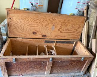 Vintage wooden carpenters toolbox