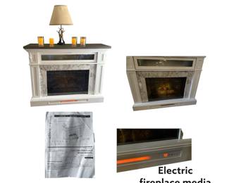 Electric fireplace Media Mantle - measurements are 39.5"H x 51"W x 15.5"D - Like new