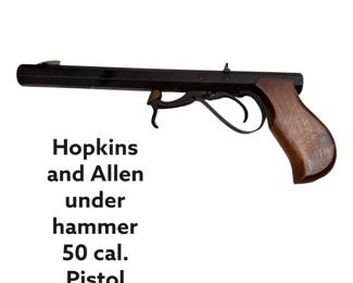 Pistol #1 Hopkins and A;;em - Under hammer - 50 cal. Pistol