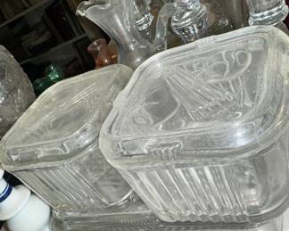 covered glass dishes (Federal?)